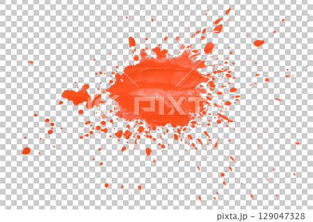 Red splash watercolor brush isolated on transparent background 129047328