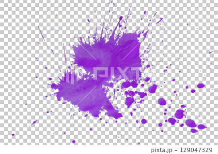 Purple splash watercolor brush isolated on transparent background Purple splash watercolor brush isolated on transparent background 129047329
