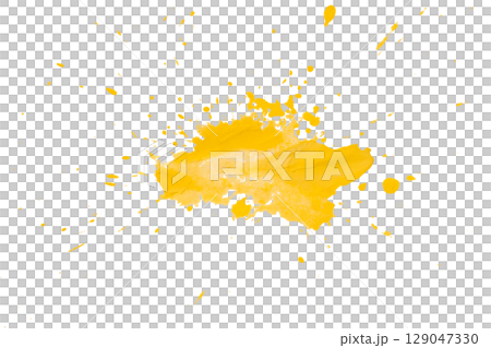 Yellow splash watercolor brush isolated on transparent background Yellow splash watercolor brush isolated on transparent background 129047330
