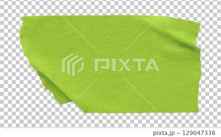 green crumpled torn tape isolated on transparent background 129047336