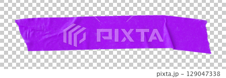 purple crumpled torn tape isolated on transparent background purple crumpled torn tape isolated on transparent background 129047338