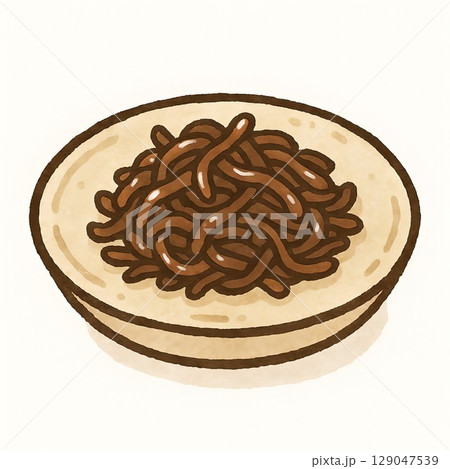 水彩タッチの佃煮のアイコンイラスト 129047539