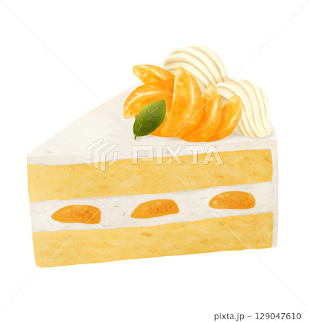 オレンジのたっぷりオレンジショートケーキ 129047610