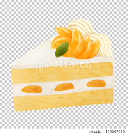 Orange shortcake with lots of oranges 129047610