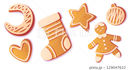 Gingerbread cookie set 129047622