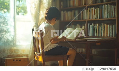 本を読む男の子 129047636
