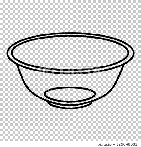 ラフな線で描いたガラスボウルの線画イラスト 129048082