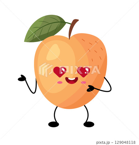 Peach Fruit Vector Illustration. Fruit Icon Concept Isolated. Flat Cartoon Style Suitable for Web Landing Page, Banner, Flyer, Sticker, Card Peach Fruit Vector Illustration. Fruit Icon Concept Isolated. Flat Cartoon Style Suitable for Web Landing Page, Banner, Flyer, Sticker, Card 129048118