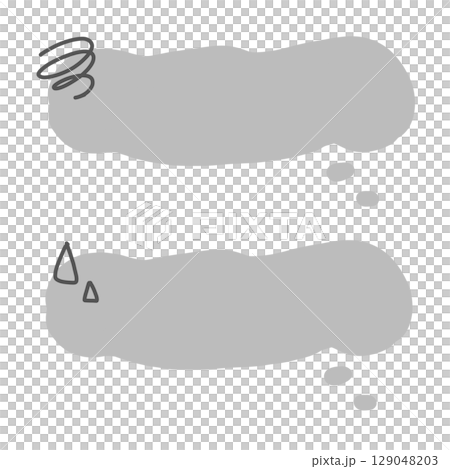 ネガティブ吹き出し　ぐるぐるとしずく 129048203