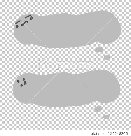 ネガティブ吹き出し　悲しい　涙の表情 129048206