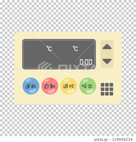 給湯器のリモコン　イラスト 129048234
