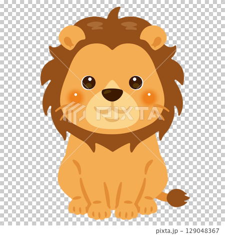 Illustration of a sitting lion 129048367