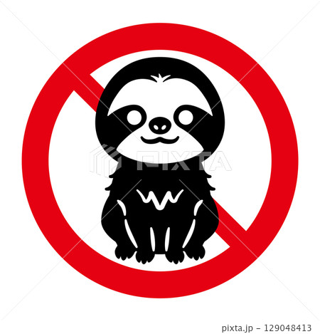 ナマケモノ禁止マーク 129048413