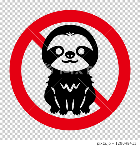 ナマケモノ禁止マーク 129048413