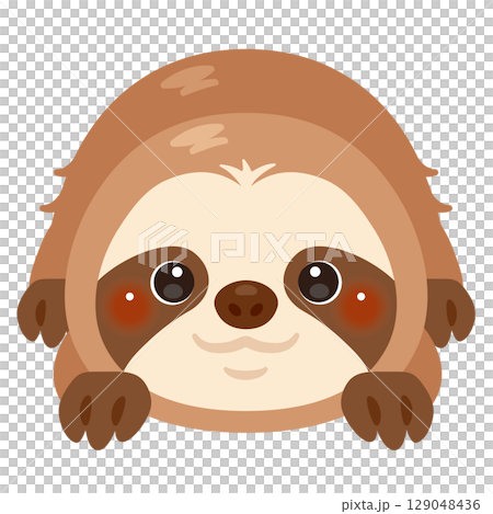 うつ伏せになったナマケモノのイラスト 129048436
