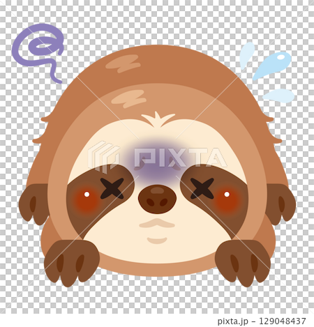 Illustration of a sick sloth 129048437