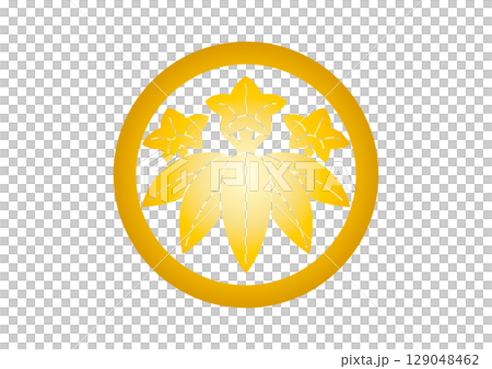 丸に笹竜胆ゴールド 129048462