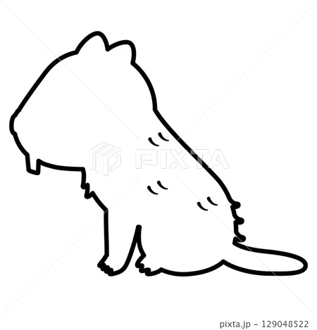横向きのビーバーの線画 129048522