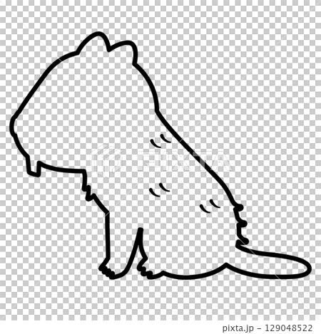 横向きのビーバーの線画 129048522