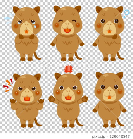 Nutaria character illustration facial expression set Nutaria character illustration facial expression set 129048547