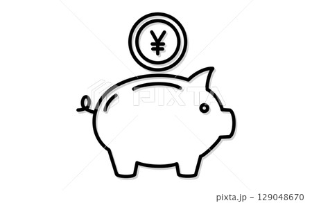 節約や貯蓄を示す豚の貯金箱イラストアイコン 節約や貯蓄を示す豚の貯金箱イラストアイコン 129048670
