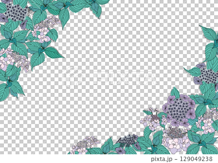 紫陽花のフレーム素材 129049238