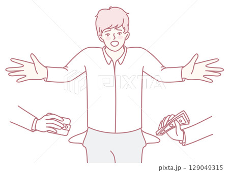 The Frustration of Being Financially Broke Illustrating Various Financial Struggles The Frustration of Being Financially Broke Illustrating Various Financial Struggles 129049315