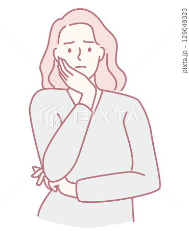 A Contemplative Woman Deep in Thought, Capturing the Essence of Mindfulness and Emotion 129049323