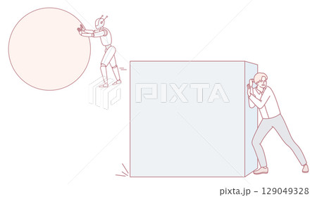 Two characters navigate the balance between pushing and pulling in their dynamic lives Two characters navigate the balance between pushing and pulling in their dynamic lives 129049328