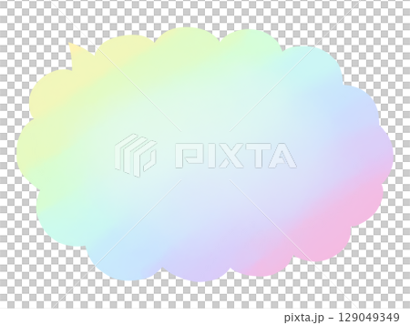 Speech bubble: Hand-drawn watercolor style speech bubble: Rainbow gradient 129049349