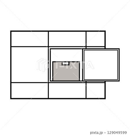集合住宅の宅配ボックスのイラスト・宅配ロッカー・宅配ボックスの使用シーン 129049599
