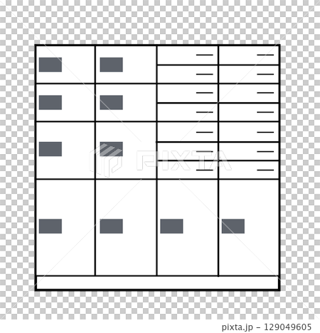 Illustration of delivery boxes in apartment buildings, delivery lockers, and delivery box usage scenes Illustration of delivery boxes in apartment buildings, delivery lockers, and delivery box usage scenes 129049605