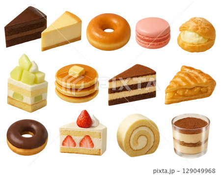 洋菓子の素材セット 129049968