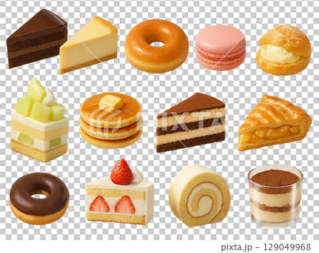 洋菓子の素材セット 129049968