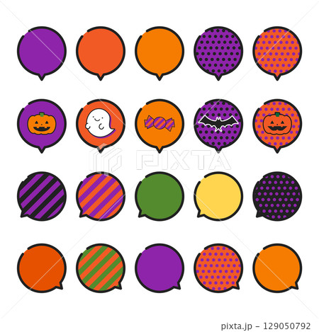 イラスト素材:ハロウィンのベクター吹き出しセット イラスト素材:ハロウィンのベクター吹き出しセット 129050792