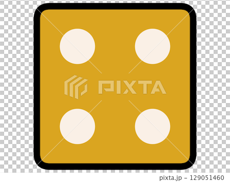 Simple and chic yellow dice illustration material 129051460