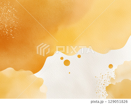 明るく爽やかな黄〜オレンジの水彩アート 明るく爽やかな黄〜オレンジの水彩アート 129051826