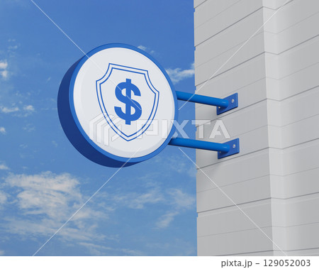 Business money insurance and protection concept, 3D rendering 129052003