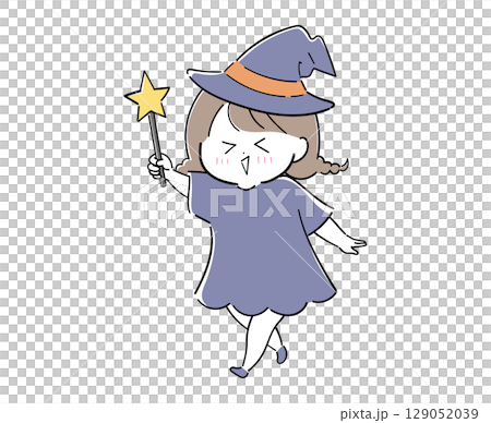 穿著女巫服裝的女孩 129052039