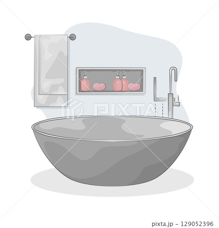 Illustration of Bathtub Illustration of Bathtub 129052396