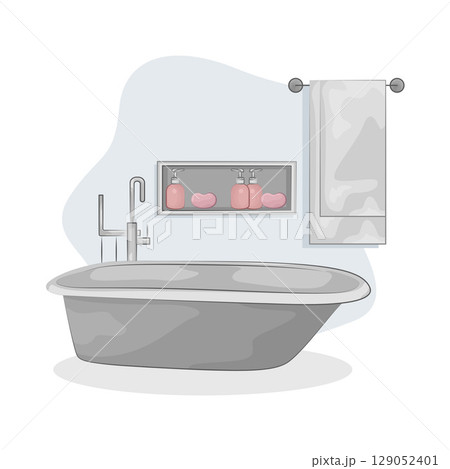 Illustration of Bathtub Illustration of Bathtub 129052401