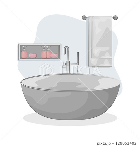 Illustration of Bathtub Illustration of Bathtub 129052402