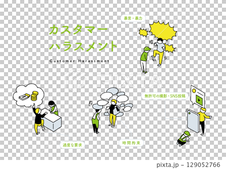 Customer harassment illustration set 129052766