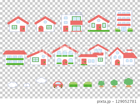 シンプルな家のアイコンセット 129052781