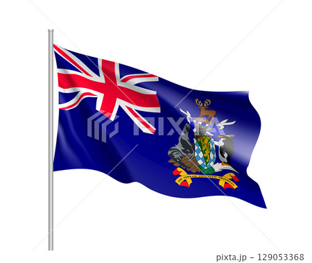 Waving flag of South Sandwich islands Waving flag of South Sandwich islands 129053368