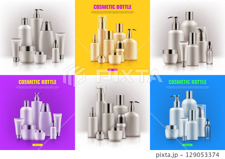 Realistic cosmetic container mockup Realistic cosmetic container mockup 129053374