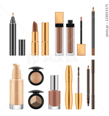 Set of cosmetics, vector realistic illustration Set of cosmetics, vector realistic illustration 129053375