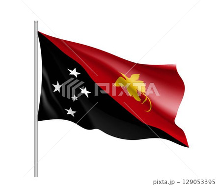 Waving flag of Papua New Guinea Waving flag of Papua New Guinea 129053395