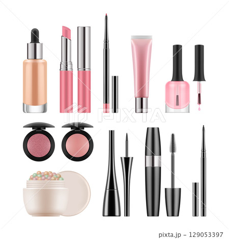 Realistic blank template of containers 129053397