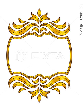 Floral frame in baroque style. Decorative curling plant. Floral frame in baroque style. Decorative curling plant. 129053609